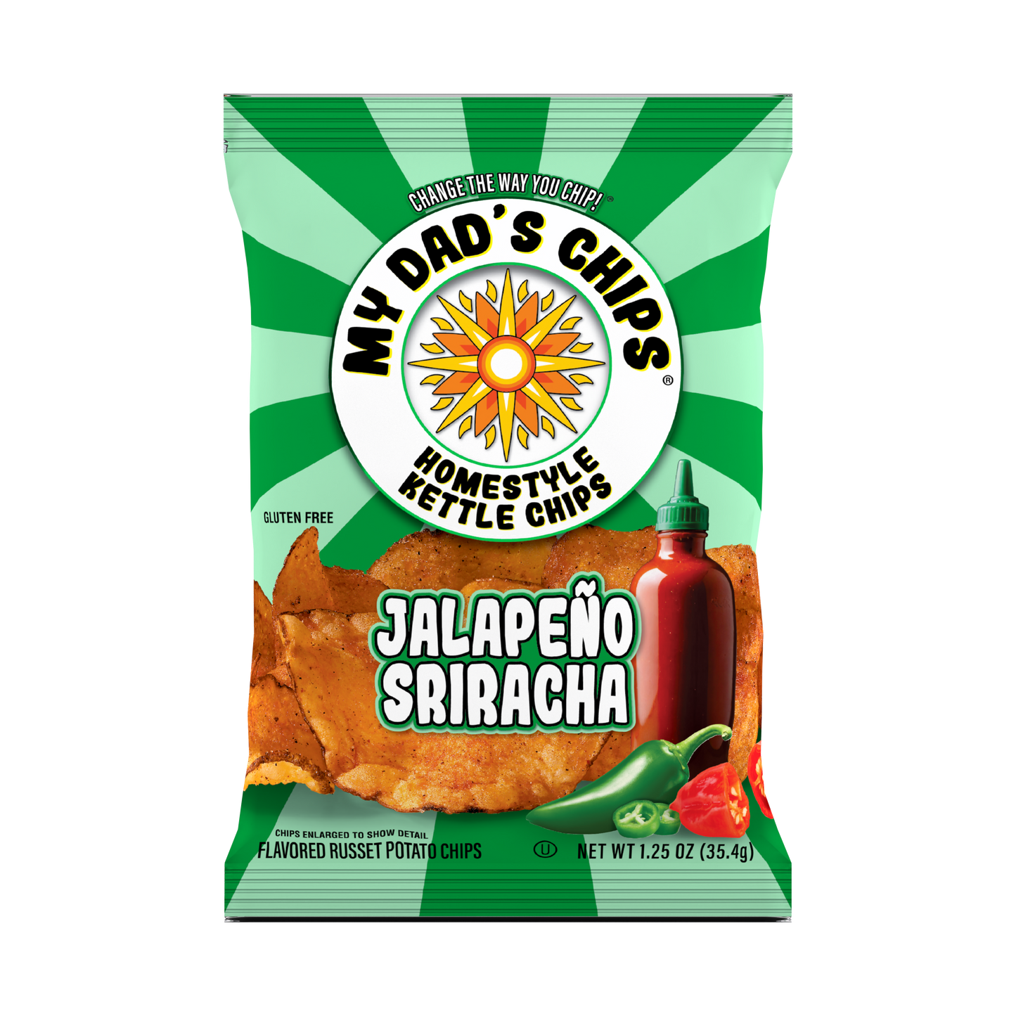 My Dad's Chips | Thin Sliced Kettle Potato Chips | Jalapeño Sriracha