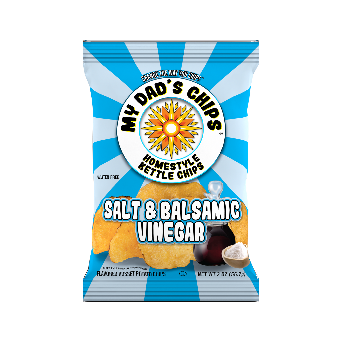 My Dad's Chips | Thin Sliced Kettle Potato Chips | Salt & Balsamic Vinegar