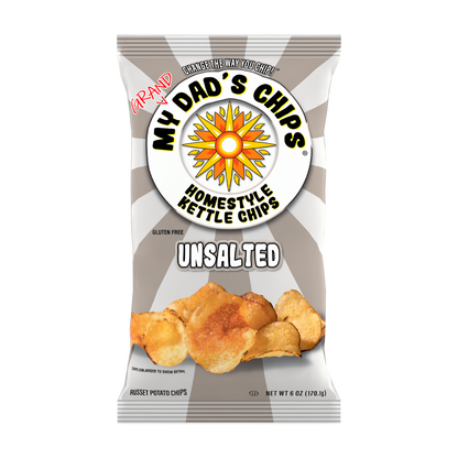 My Grand Dad's Chips | Thin Sliced Kettle Potato Chips | Unsalted